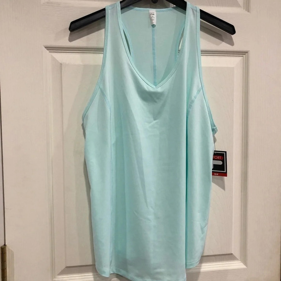 Fila Women’s XL Racerback V-Neck Tank Top Light Teal NWT - Picture 1 of 6